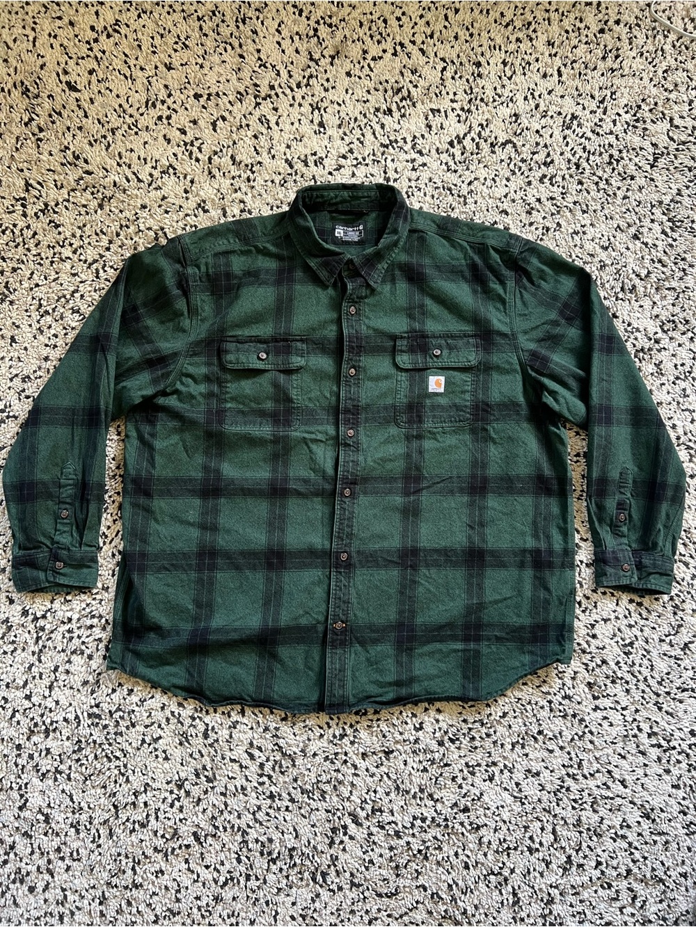 Carhartt Heavyweight Flannel Shirt Loose Fit Green Plaid TW4451-M Men’s 3XL